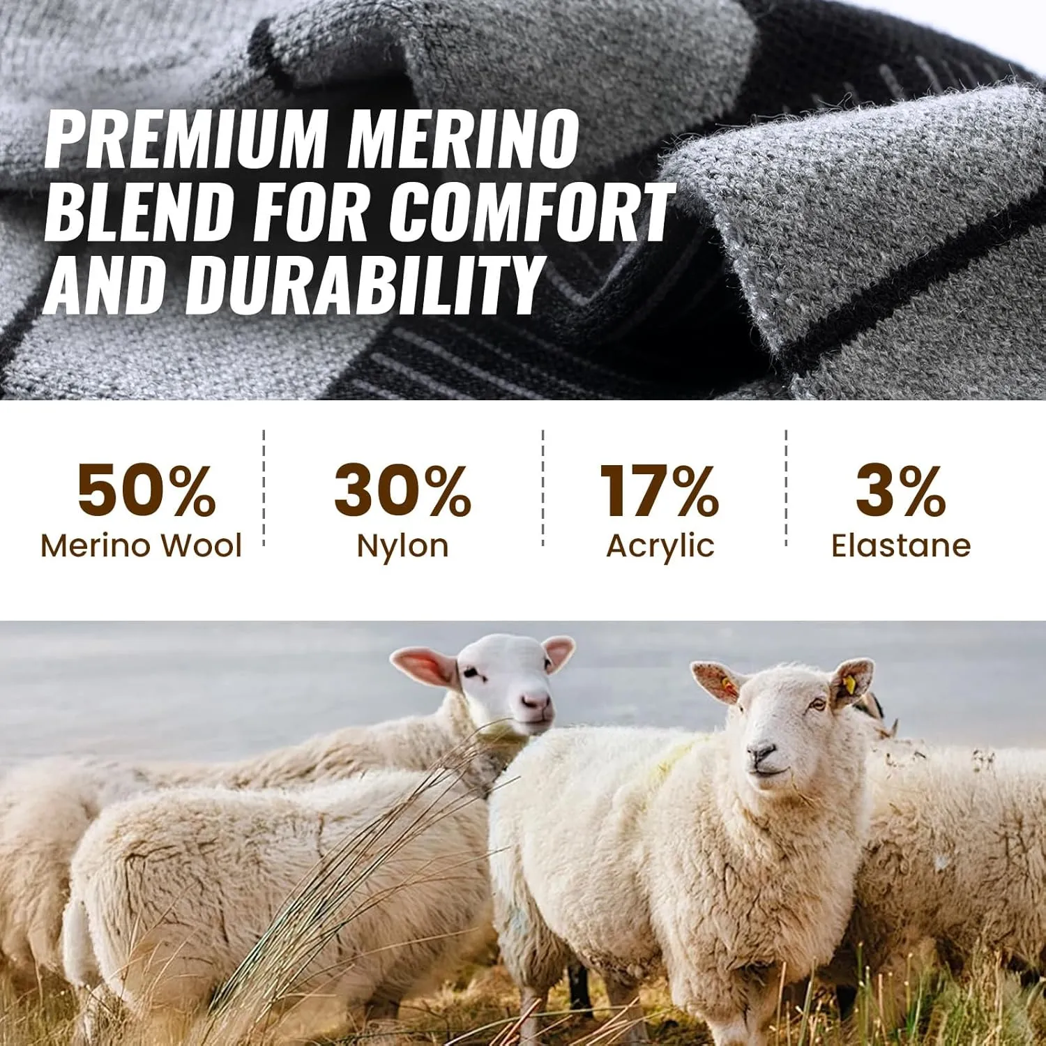 4 Pairs Merino Wool Ankle Running Hiking Socks Compression Support Breathable Thick Cushion No Show Socks for Men