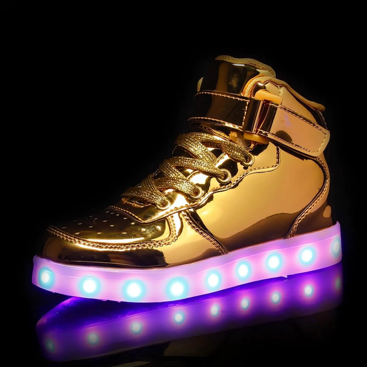 Big Kids Adult Light Up Trainers Luminous Sneakers Boys Girls USB Charging Led High Top Flashing Shoes Xmas