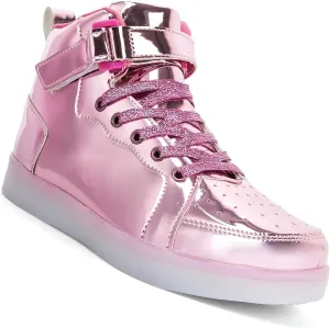 Big Kids Adult Light Up Trainers Luminous Sneakers Boys Girls USB Charging Led High Top Flashing Shoes Xmas