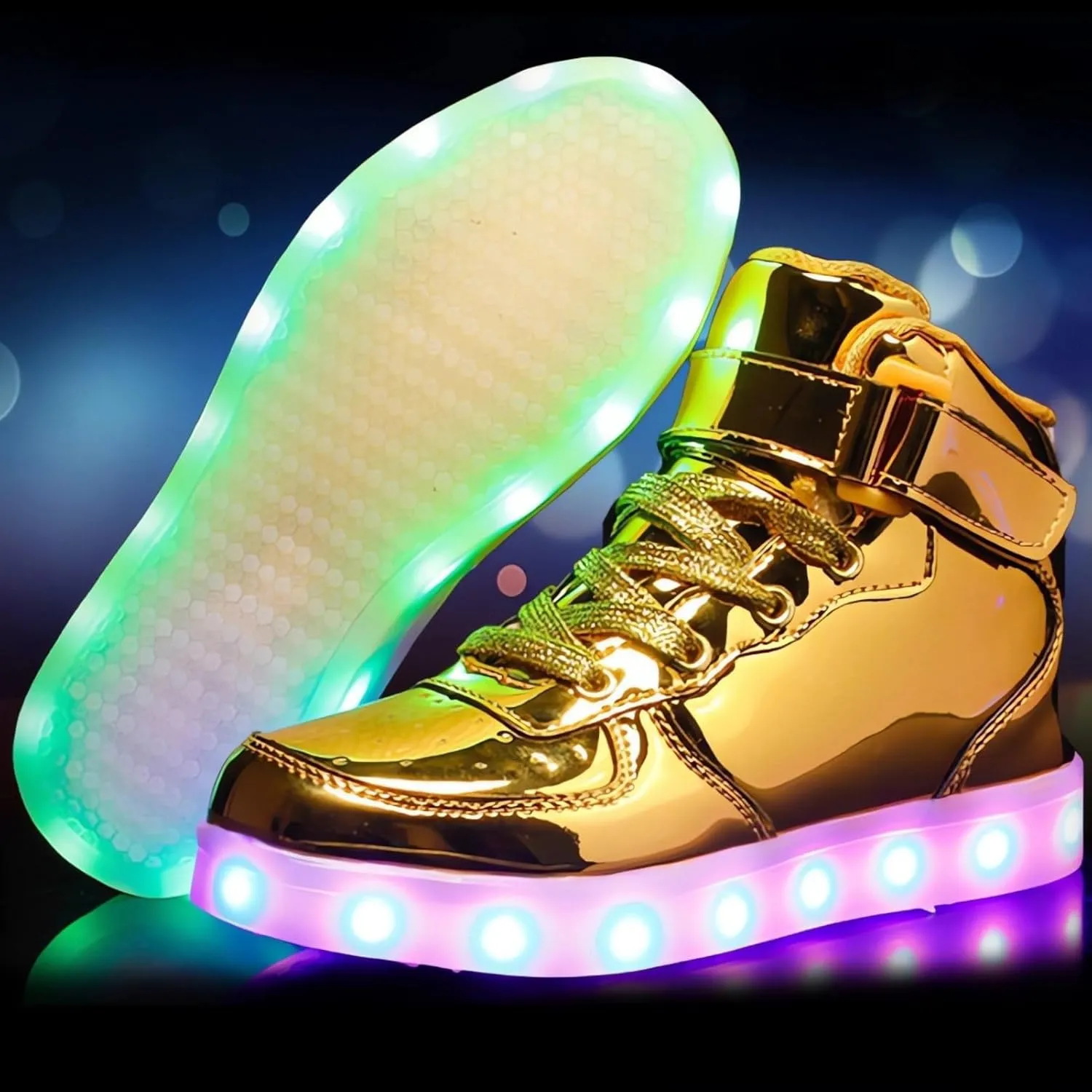 Big Kids Adult Light Up Trainers Luminous Sneakers Boys Girls USB Charging Led High Top Flashing Shoes Xmas