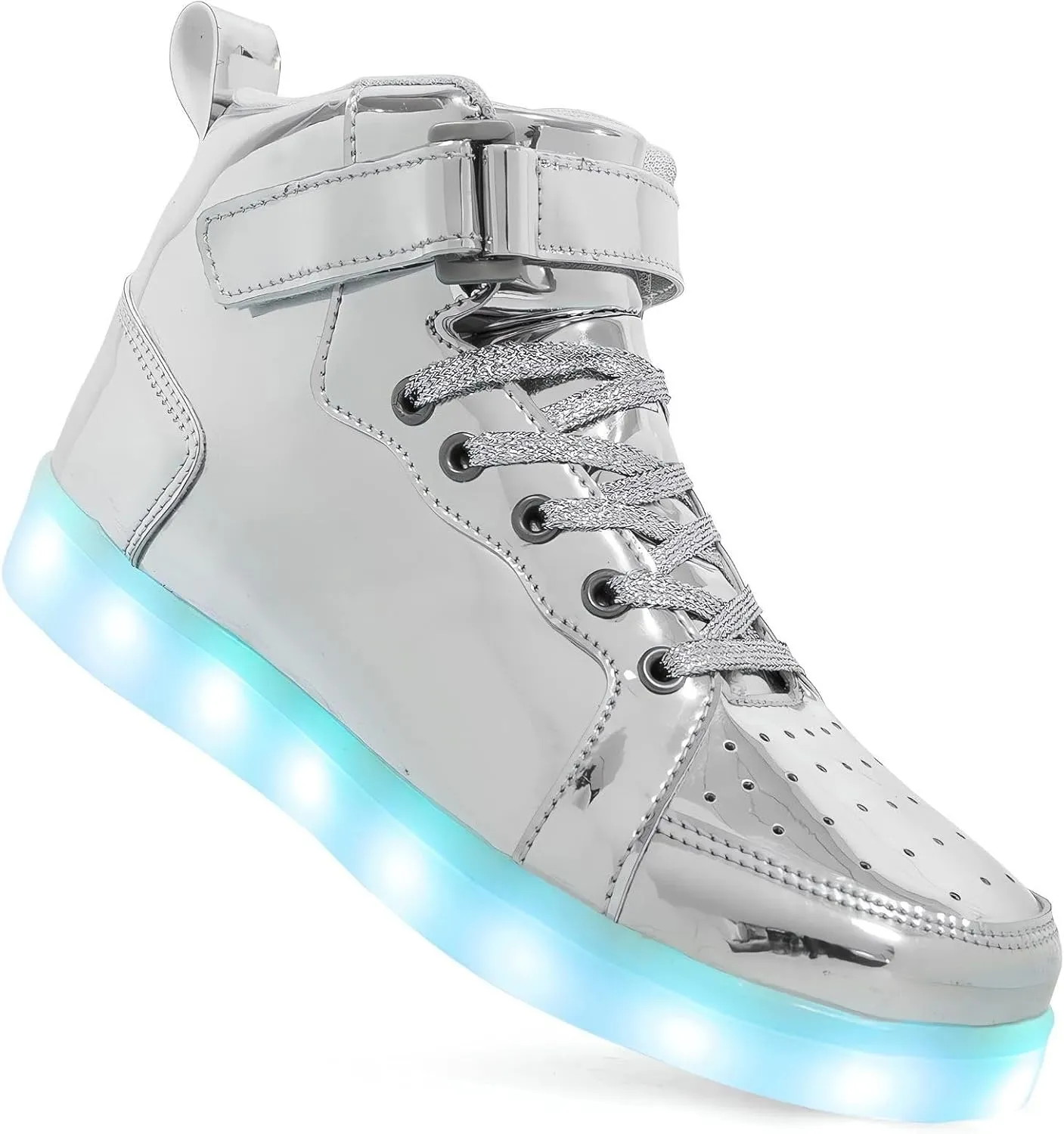 Big Kids Adult Light Up Trainers Luminous Sneakers Boys Girls USB Charging Led High Top Flashing Shoes Xmas