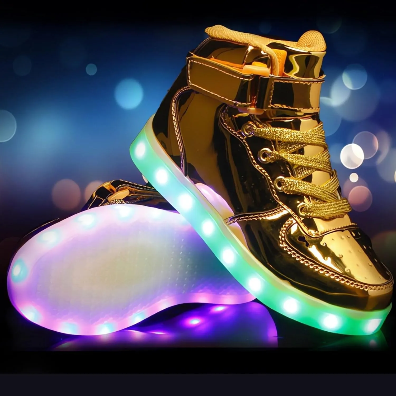 Big Kids Adult Light Up Trainers Luminous Sneakers Boys Girls USB Charging Led High Top Flashing Shoes Xmas