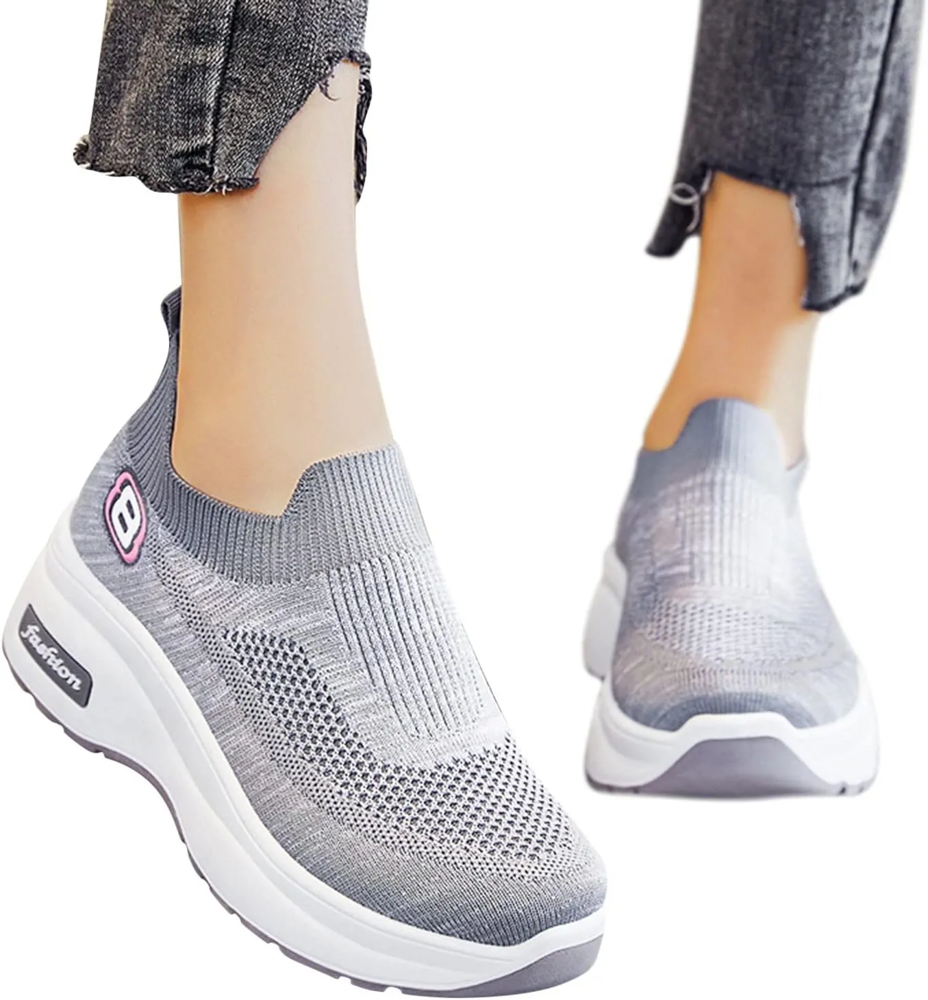 Breathable Women Shoes Leisure Trainer Shoes Running Fitness Sport Casual Wedge Outdoor Women's Things Take Vacation