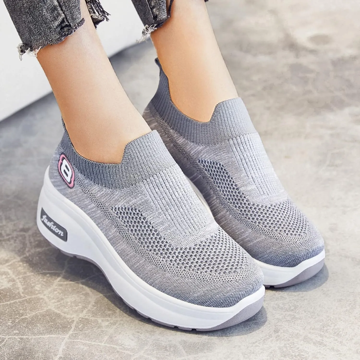 Breathable Women Shoes Leisure Trainer Shoes Running Fitness Sport Casual Wedge Outdoor Women's Things Take Vacation