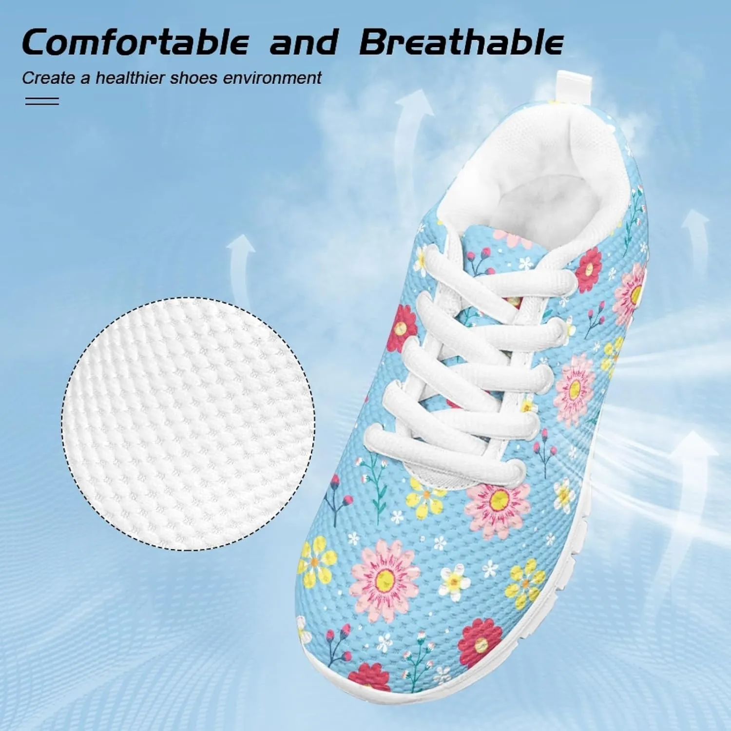 Cumagical Kids Summer Shoes with Laces for Boys Girls Running Sneakers