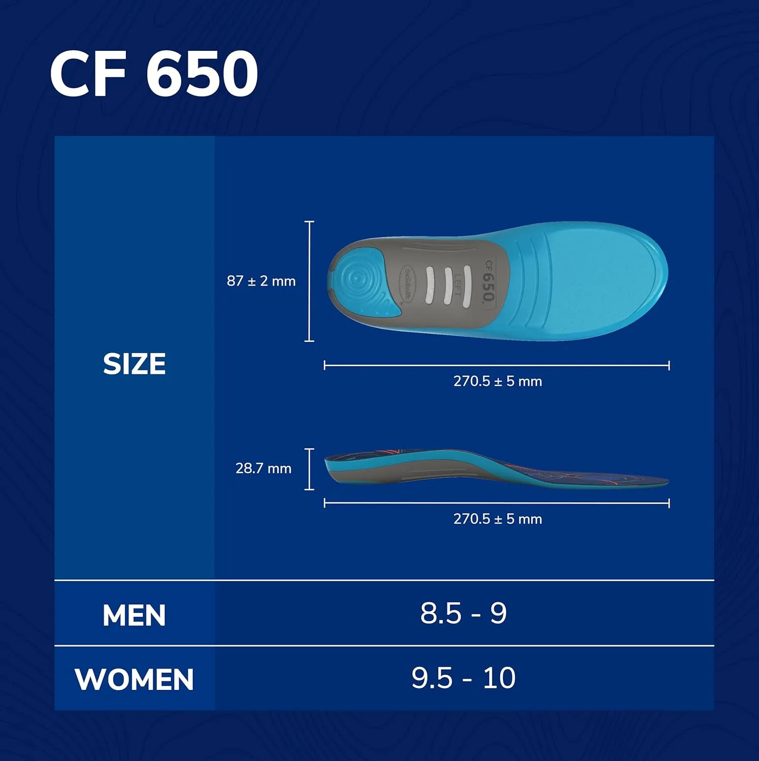 Dr. Scholl's Custom FiT Comfort – Plantar Fasciitis Insoles, Orthotics Shoe Inserts with Arch Support for Men & Women, Suitable for 220  lbs, Stay on Your Feet All-Day with Optimum Cushioning, CF650