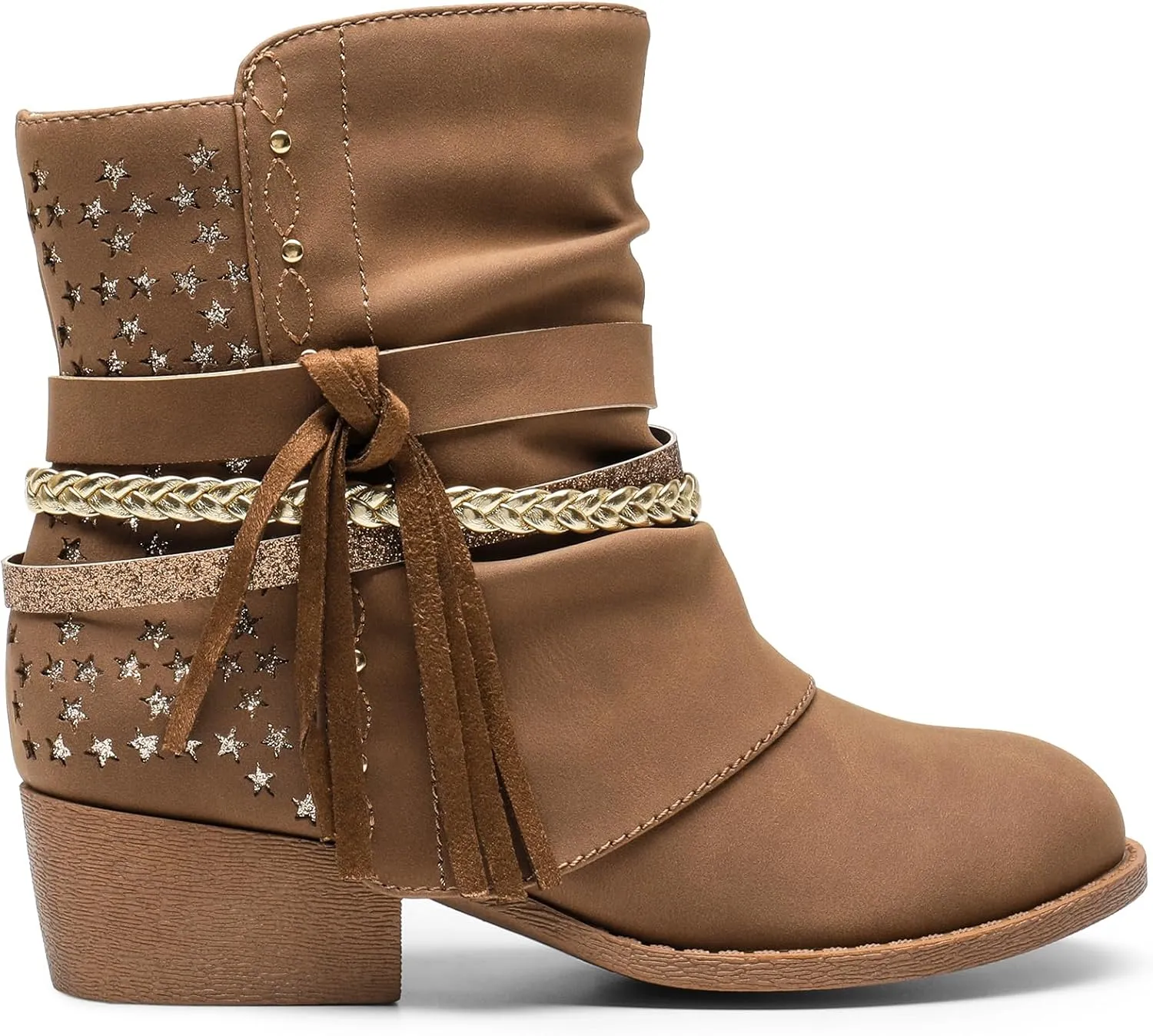 DREAM PAIRS Girls Ankle Boots Side Zipper Low Heels Boots Little Kid/Big Kid