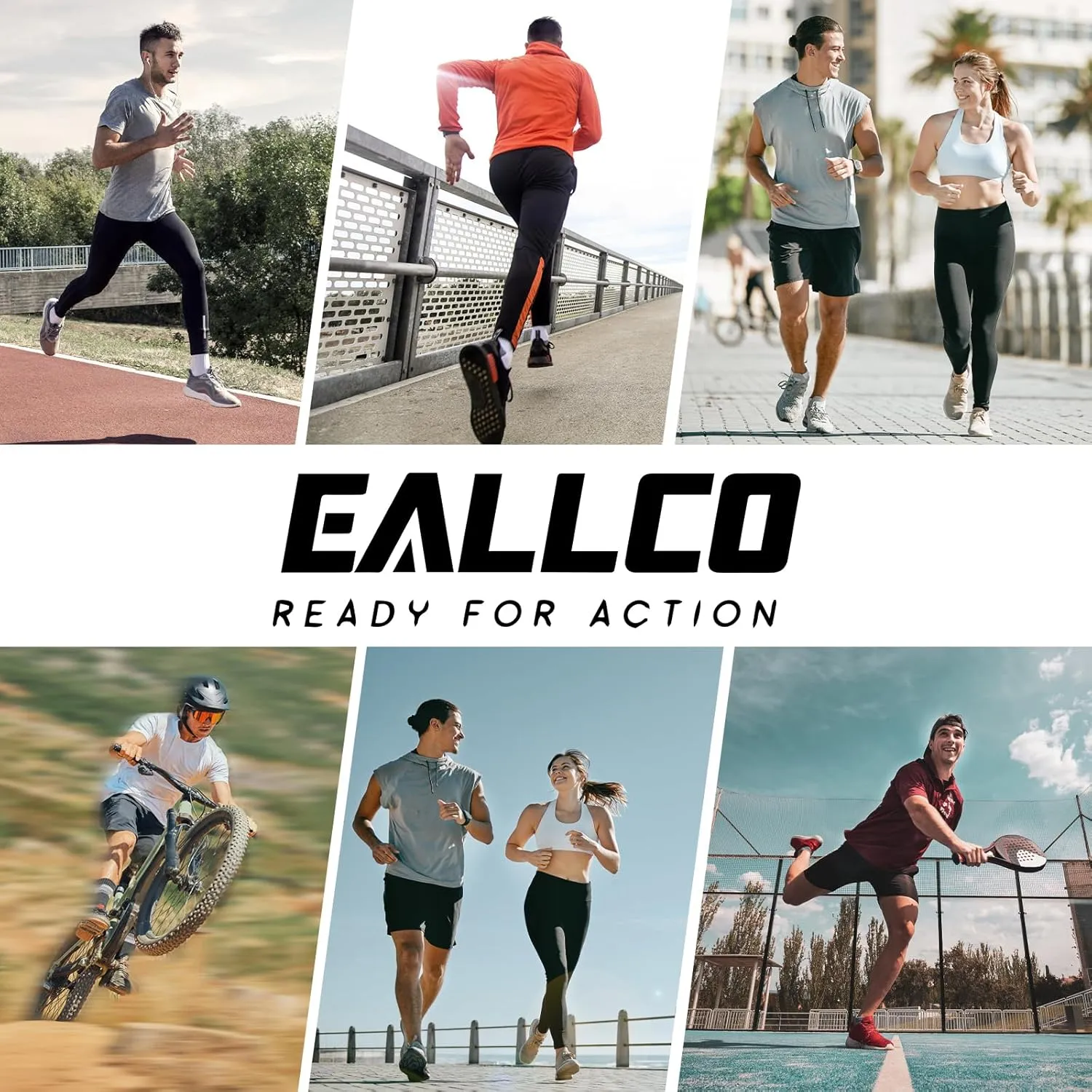eAllco Men's Crew Socks - Running & Work Boot Socks, Moisture Wicking, Thick Cushion, 6 Pairs