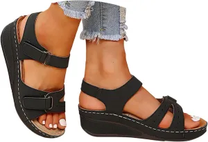 Eduavar Sandals for Women 2025 Casual Comfortable Fashion Lightweight Athletic Sandals Thick Cushion Shoes With Arch Support