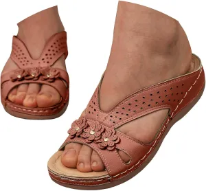 Eduavar Womens Sandals Summer Fashion Orthotic Slides Ladies Lightweight Athletic Yoga Mat Slip On Thick Cushion Slippers