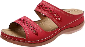 Eduavar Womens Sandals Summer Fashion Orthotic Slip On Comfortable Athletic Yoga Mat Thick Cushion Slides Dressy Beach Shoes