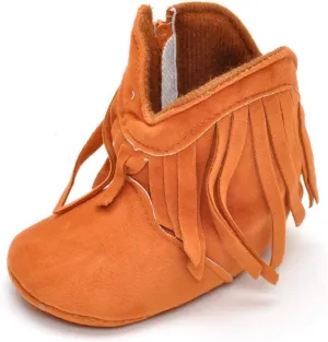 ESTAMICO Baby Girls' Cowboy Tassel Boots