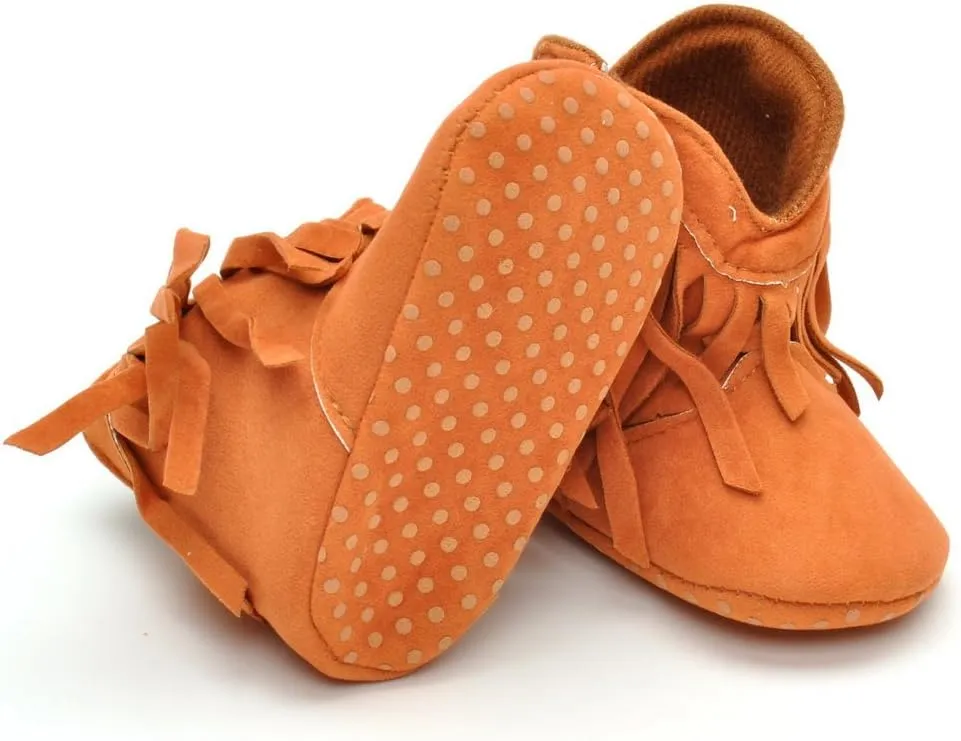 ESTAMICO Baby Girls' Cowboy Tassel Boots