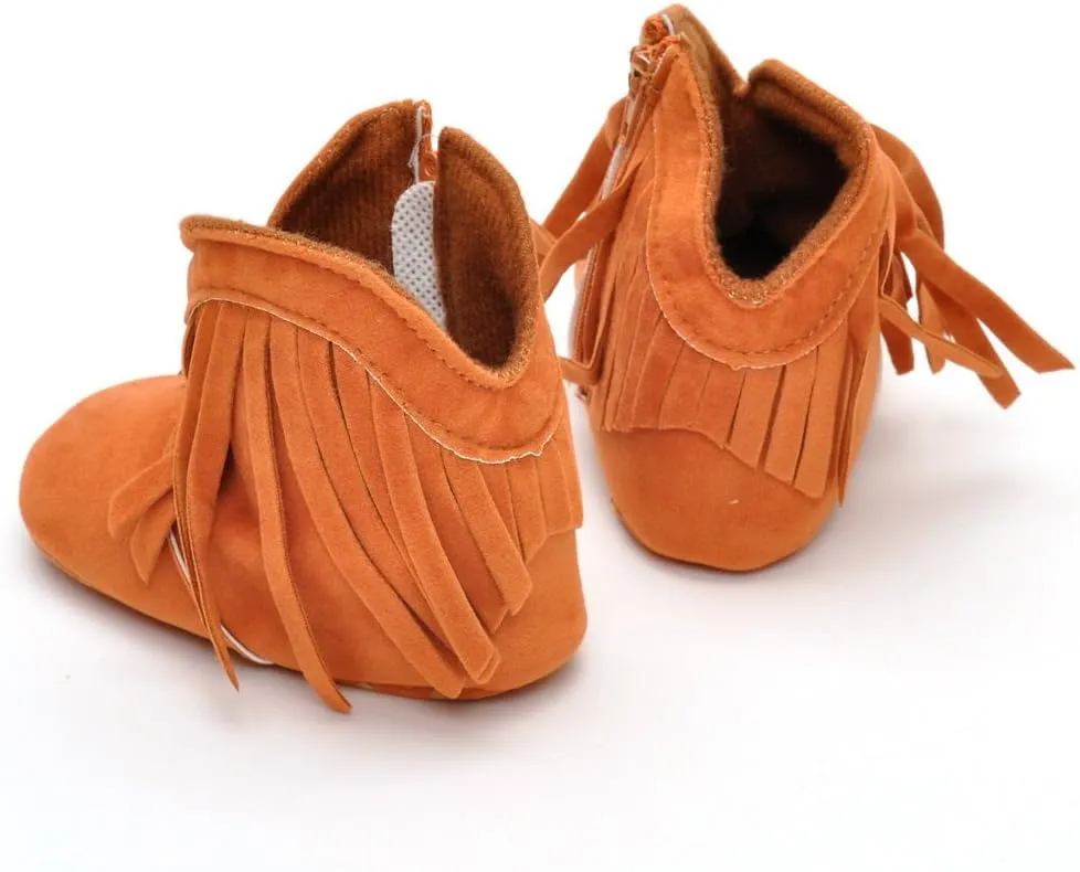 ESTAMICO Baby Girls' Cowboy Tassel Boots