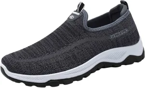 Fashion Summer and Men Solid Color Fly Woven Mesh Breathable and Comfortable Slip On Steel Toe Sneaker Boots for Men