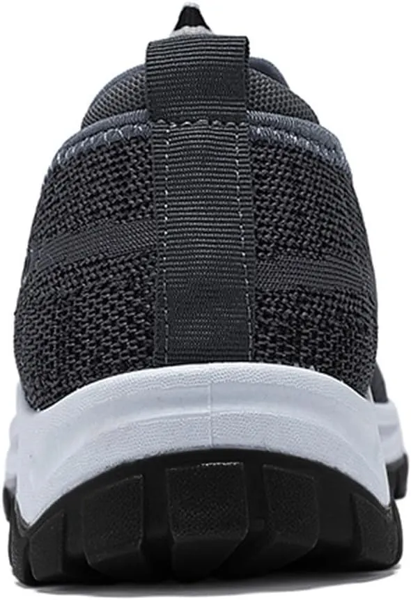 Fashion Summer and Men Solid Color Fly Woven Mesh Breathable and Comfortable Slip On Steel Toe Sneaker Boots for Men