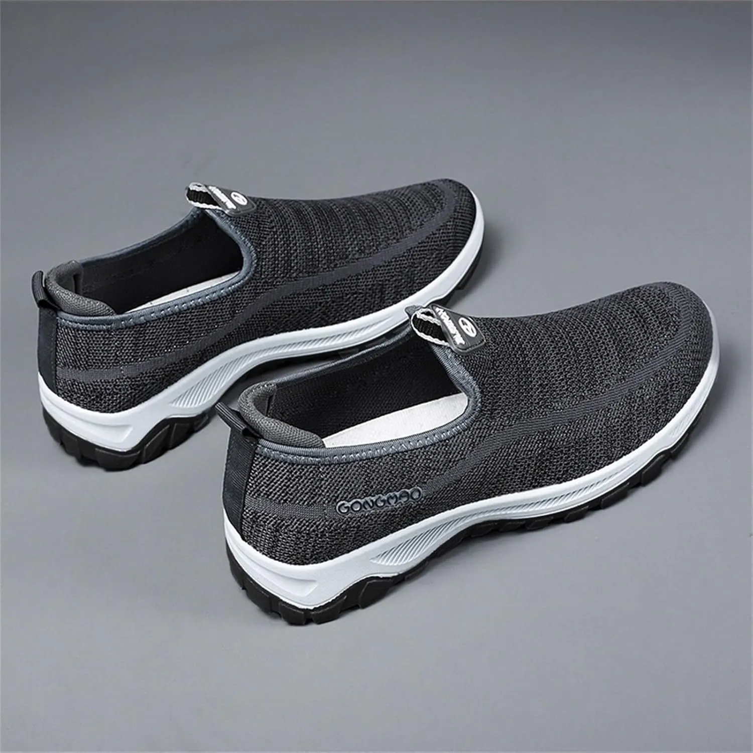 Fashion Summer and Men Solid Color Fly Woven Mesh Breathable and Comfortable Slip On Steel Toe Sneaker Boots for Men