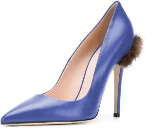 FSJ Women Formal Stiletto High Heels Pumps Pointed Toe Velvet Slide Office Wedding Lady Party Dress Shoes Size 4-15 US