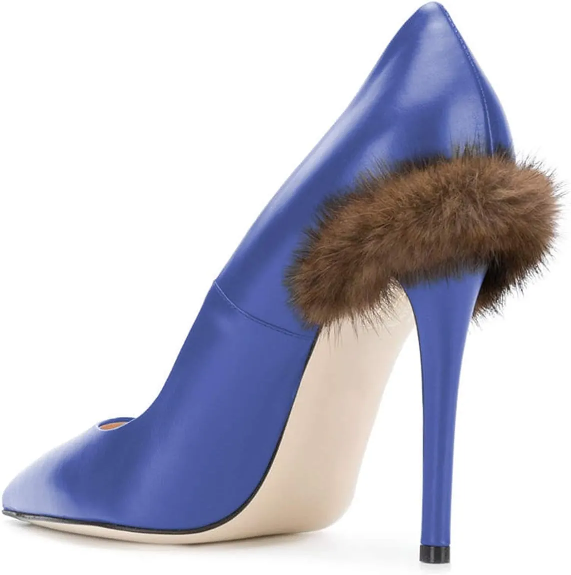 FSJ Women Formal Stiletto High Heels Pumps Pointed Toe Velvet Slide Office Wedding Lady Party Dress Shoes Size 4-15 US