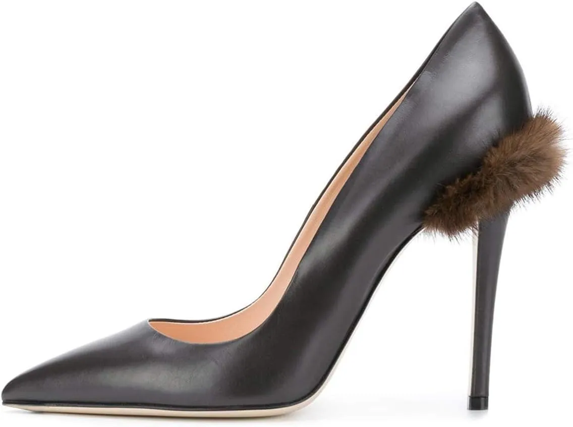 FSJ Women Formal Stiletto High Heels Pumps Pointed Toe Velvet Slide Office Wedding Lady Party Dress Shoes Size 4-15 US