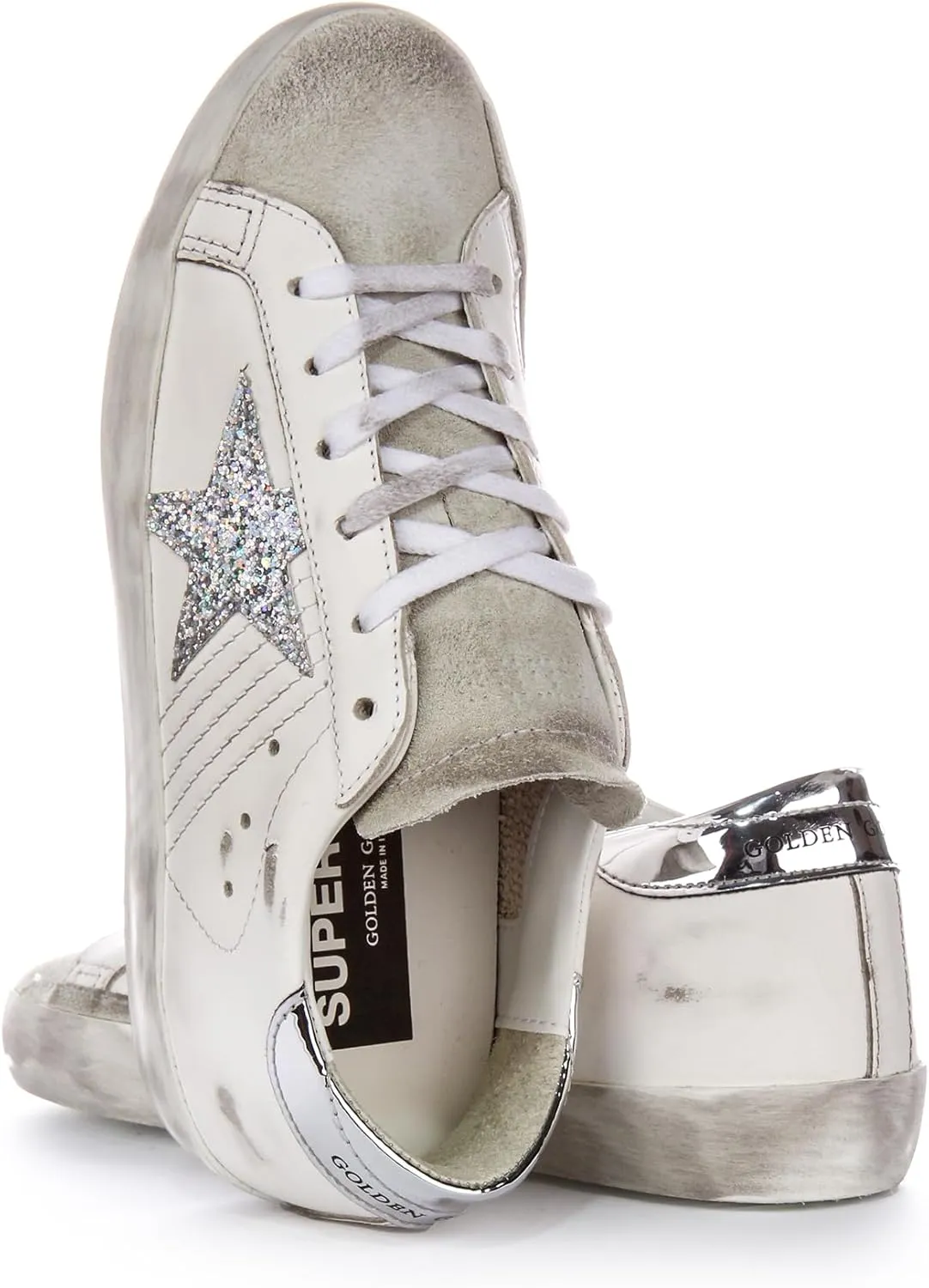 Golden Goose Super-star Women's 20MM Designer Sole Mirror Heel Trainers