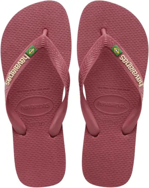 havaianas Women's Brazil Logo Flip flops - Spring and Summer Sandals for Women - AMARANTH, 6W