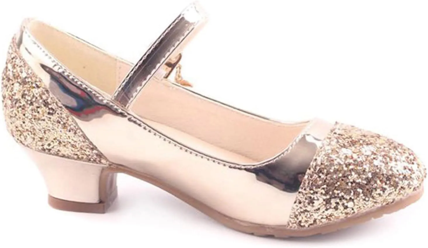 IWIHMIV Girls low Heels Dress Shoes Girl Comfortable Mary Jane Ballet Back to School Princess Wedding Shoes