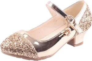 IWIHMIV Girls low Heels Dress Shoes Girl Comfortable Mary Jane Ballet Back to School Princess Wedding Shoes