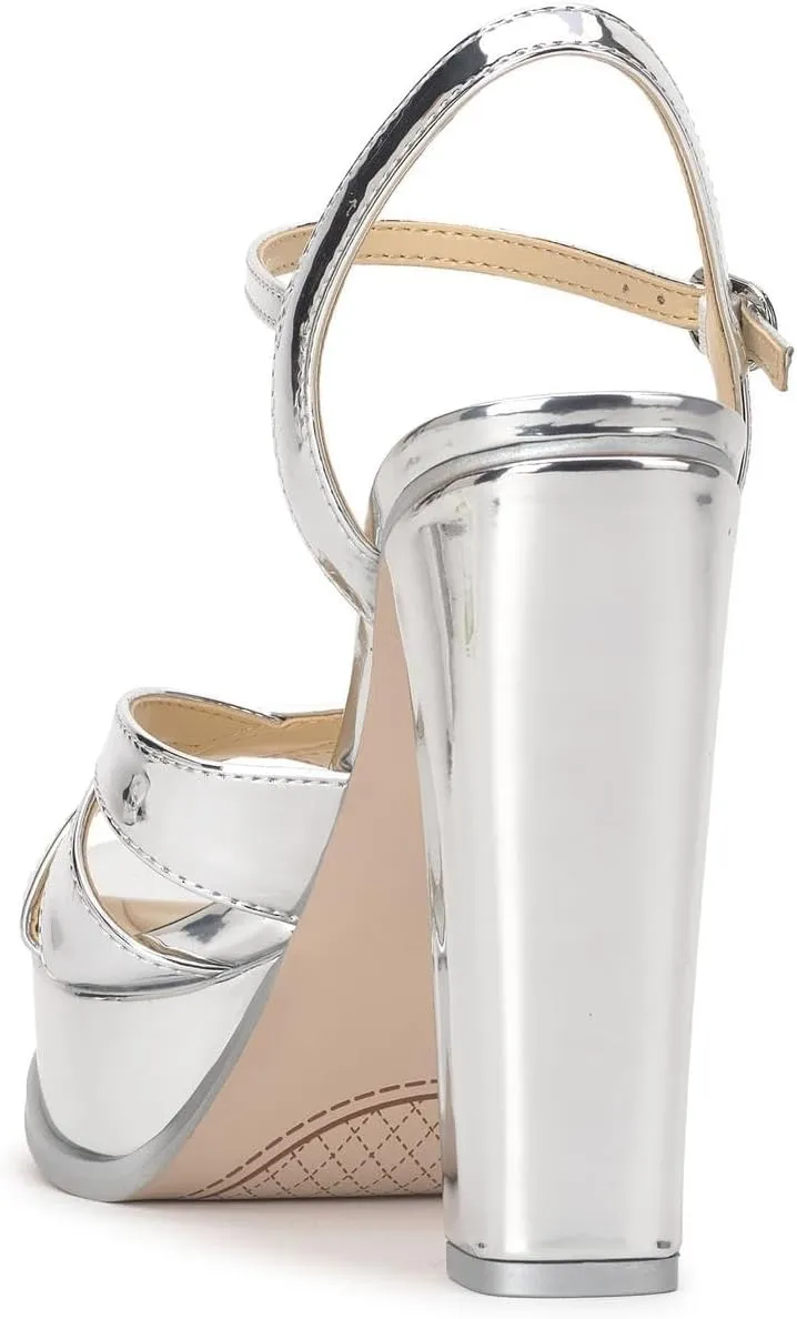 Jessica Simpson Womens Giddings Buckle Strappy Platform Sandals