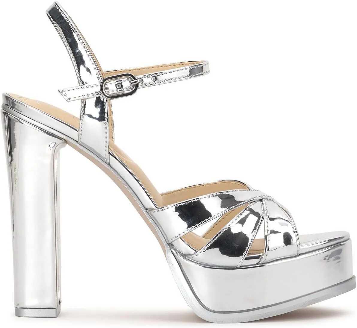 Jessica Simpson Womens Giddings Buckle Strappy Platform Sandals