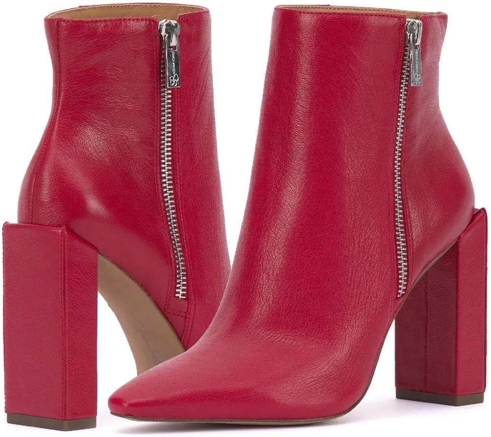 Jessica Simpson Womens Timea Zipper Heels Ankle Boots