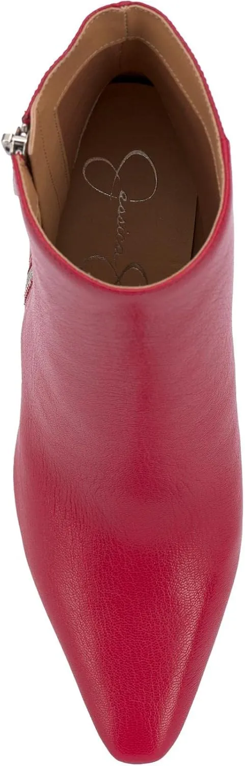 Jessica Simpson Womens Timea Zipper Heels Ankle Boots