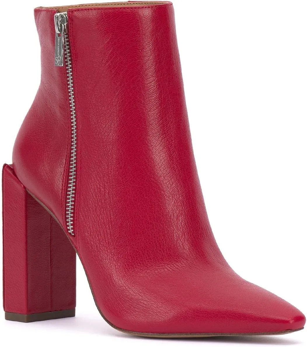 Jessica Simpson Womens Timea Zipper Heels Ankle Boots