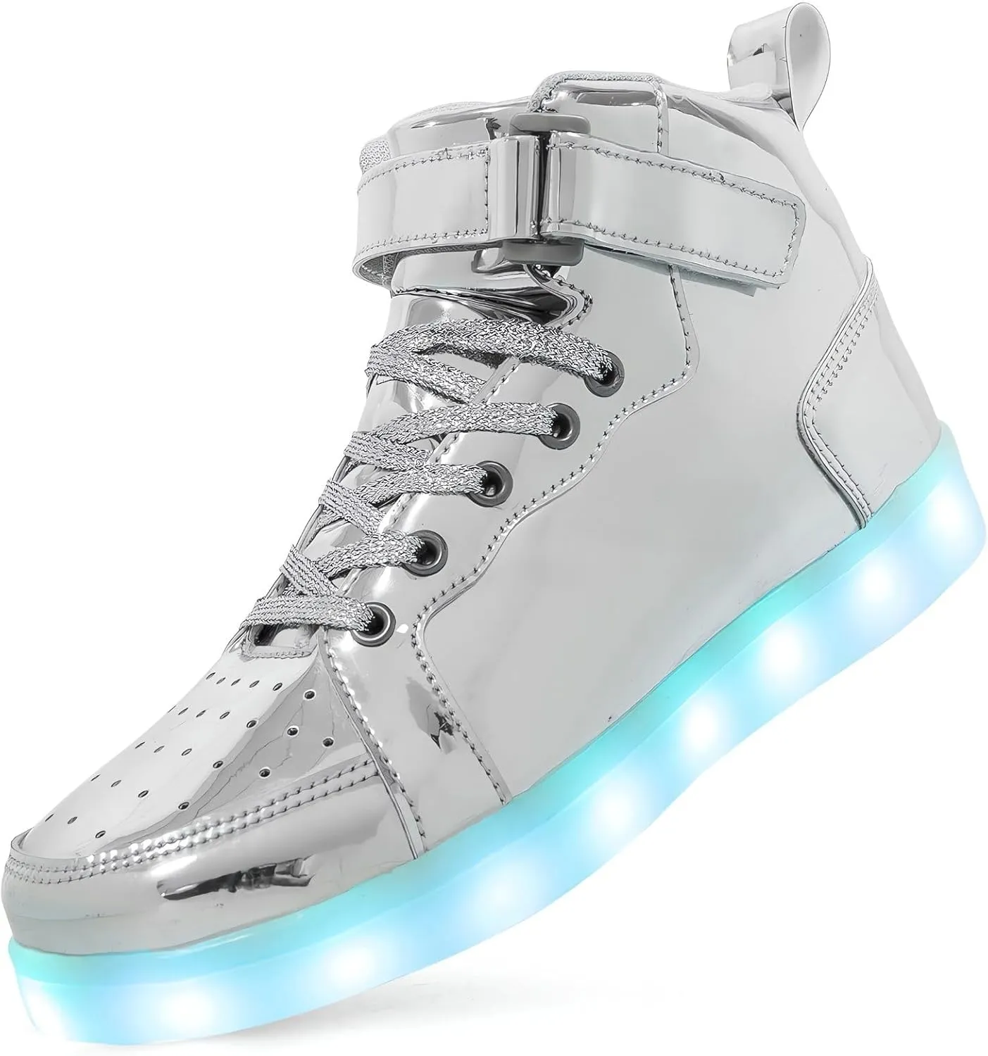 Kids Light Up Trainers Luminous Sneakers Boys Girls USB Charging Led High Top Flashing Shoes Xmas