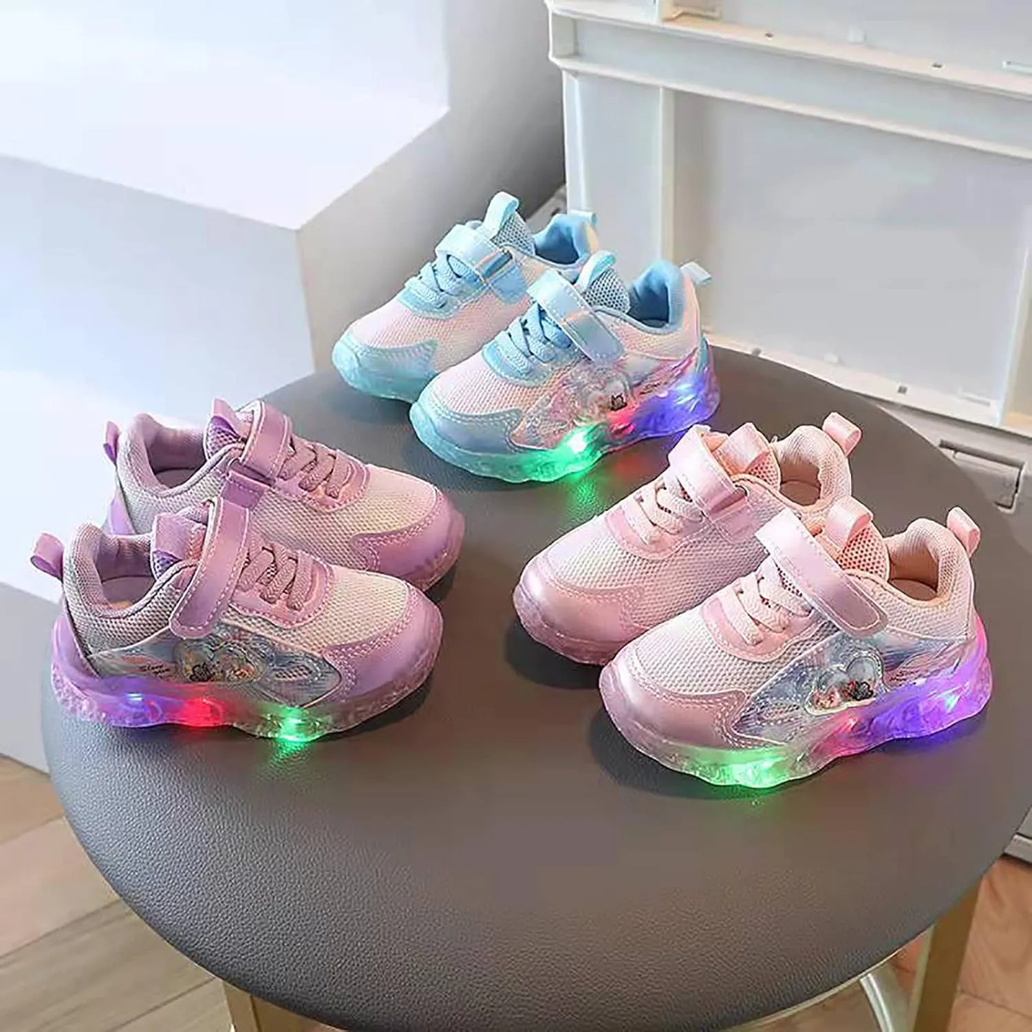 Light Up Shoes for Boys Girls Toddler LED Flashing Sneakers Breathable Sport Walking Running Shoes for Kids
