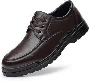 Men's Business Casual Dress Shoes Autumn Lace Up Dad Shoes Comfortable Middle Aged Casual Footwear