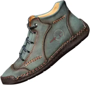 Mens Casual Shoes Loafers Flat Shoes Vintage Comfort Soft Leather Ankle Boots Lace-up Driving Shoes Flats Oxford Shoes