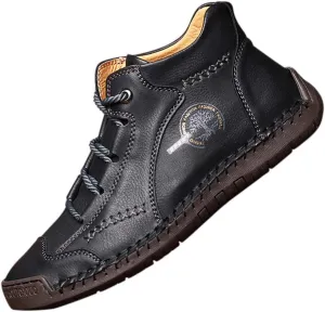 Mens Casual Shoes Loafers Flat Shoes Vintage Comfort Soft Leather Ankle Boots Lace-up Driving Shoes Flats Oxford Shoes