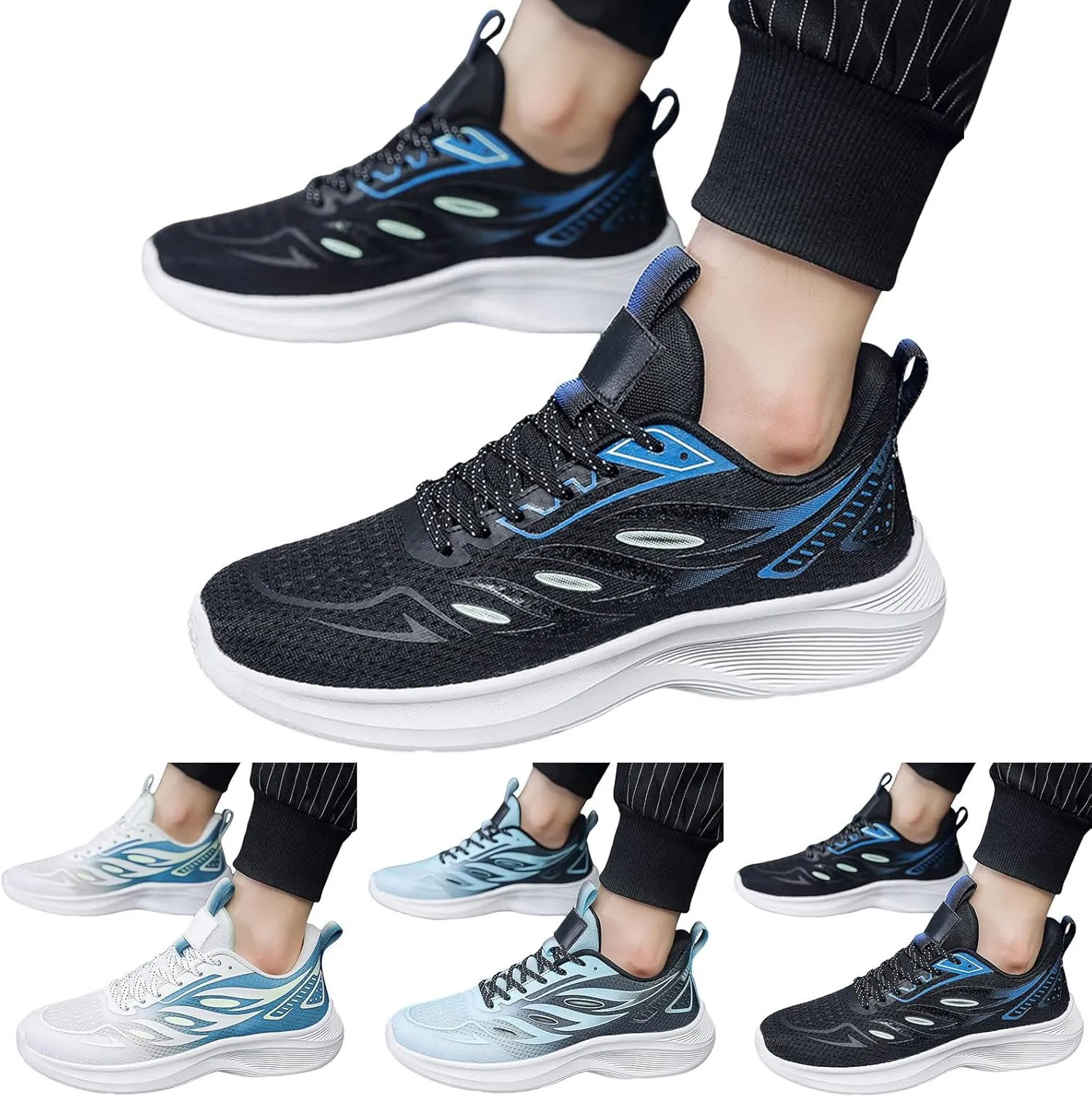 Men's Classic Casual Jogging Sneakers Business Mesh Breathable Walking Shoe Arch Support Walking Shoes for Men