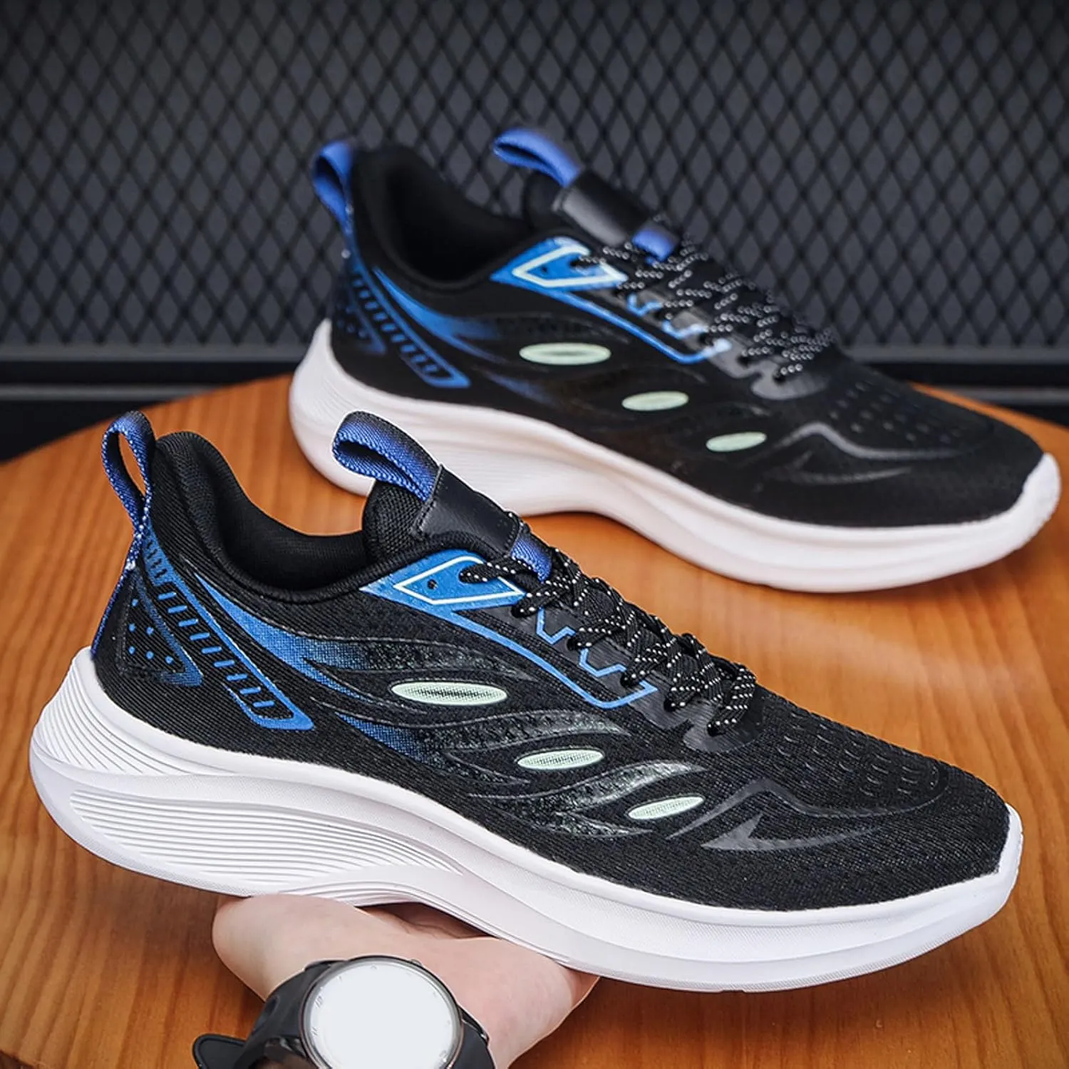 Men's Classic Casual Jogging Sneakers Business Mesh Breathable Walking Shoe Arch Support Walking Shoes for Men