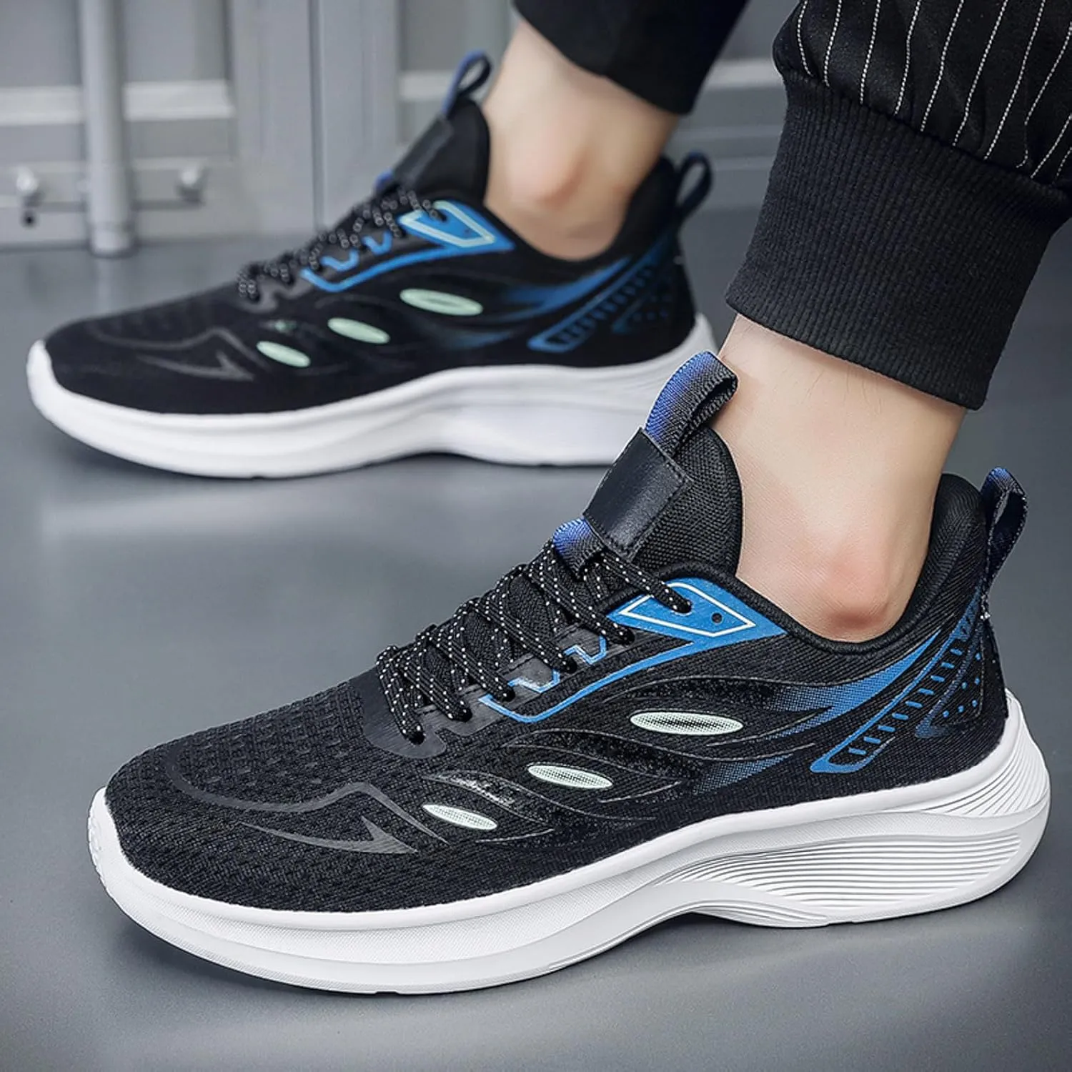 Men's Classic Casual Jogging Sneakers Business Mesh Breathable Walking Shoe Arch Support Walking Shoes for Men