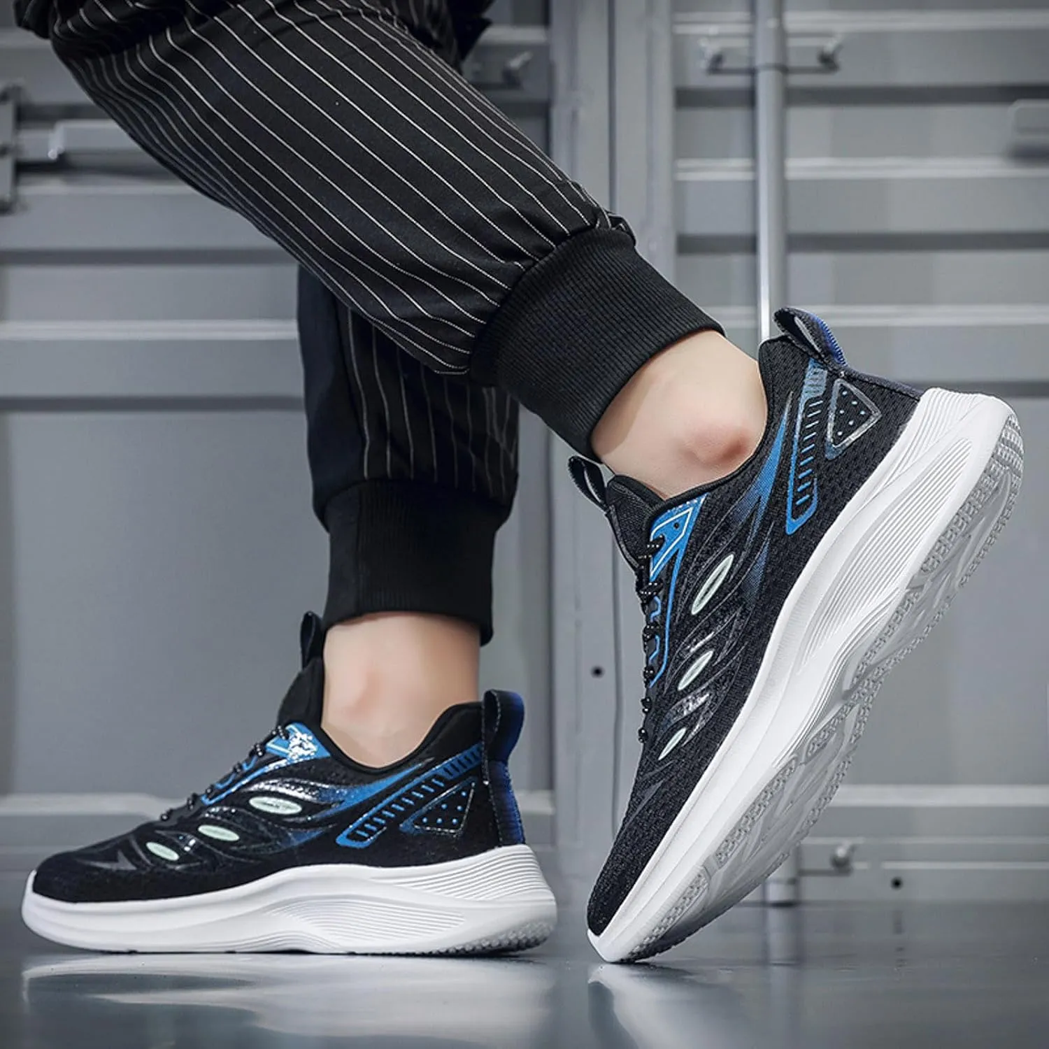 Men's Classic Casual Jogging Sneakers Business Mesh Breathable Walking Shoe Arch Support Walking Shoes for Men