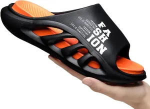 Men's Height Increasing Anti-Slip Slippers, Mens Sport Recovery Sandals Double Color Matching Thick Cushion