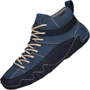 Men's Outdoor High Top Chukka Boots Casual Soft Leather Handmade Driving Ankle Boots lace-up Lightweight Dress Sneakers for Hiking Camping,Walking