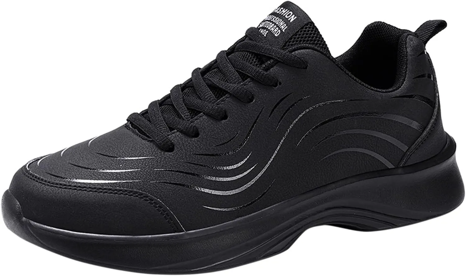 Mens Shoes Casual Leather Laace Up Solid Casual Fashion Simple Shoes Student Running Mens Sneaker