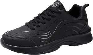 Mens Shoes Casual Leather Laace Up Solid Casual Fashion Simple Shoes Student Running Mens Sneaker