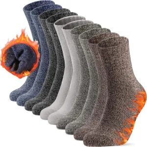 Merino Wool Socks for Men Hiking Thermal Warm Winter Crew Socks, 3 Pairs of Thick Cushion Moisture Wicking Socks