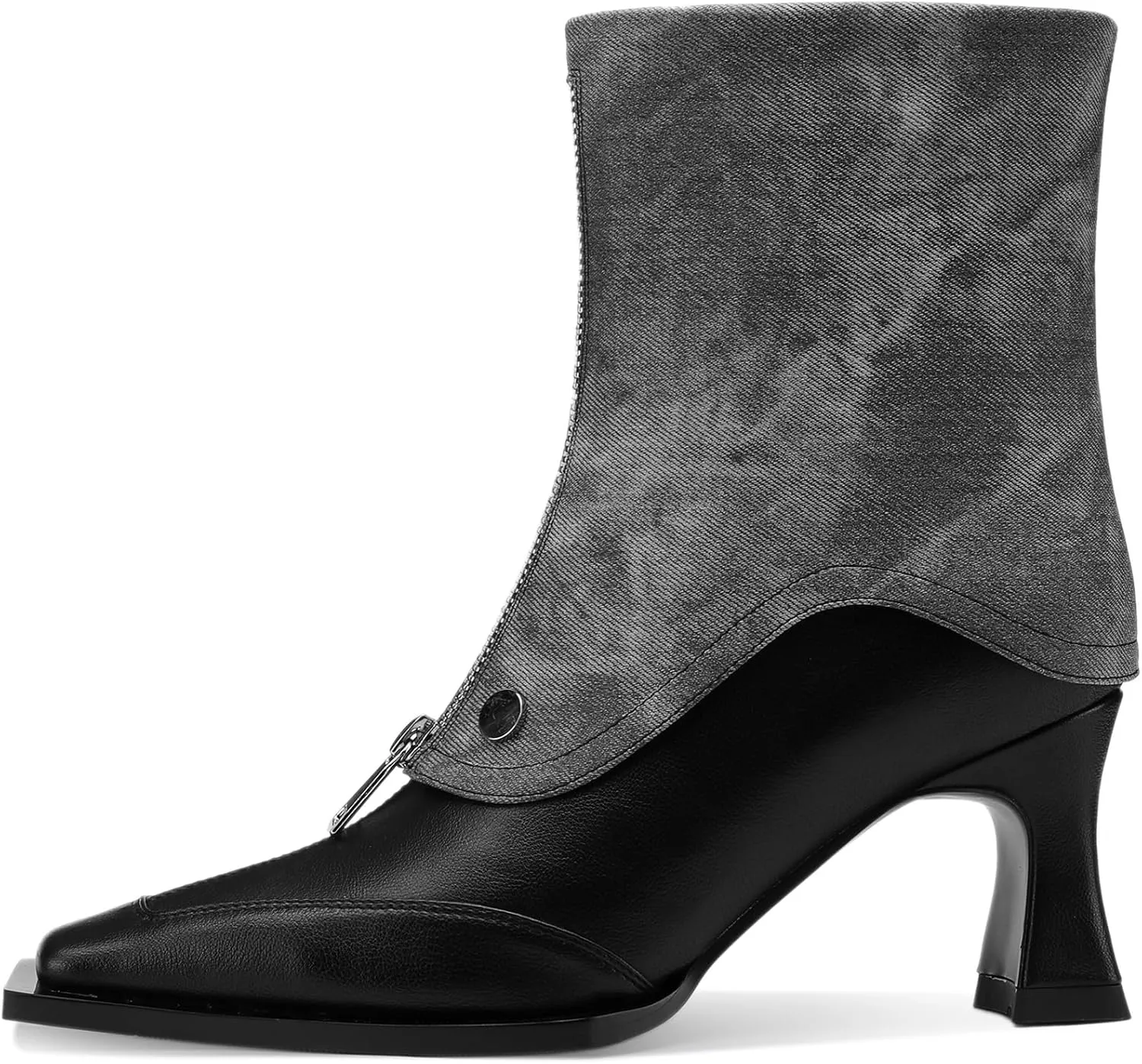 Mid Calf Boots for Women Square Toe Winter Chunky Block Extra Wide Calf Botas Para Mujer Dressy Warm Lined Ladies Fashion 3 Inch High Heels