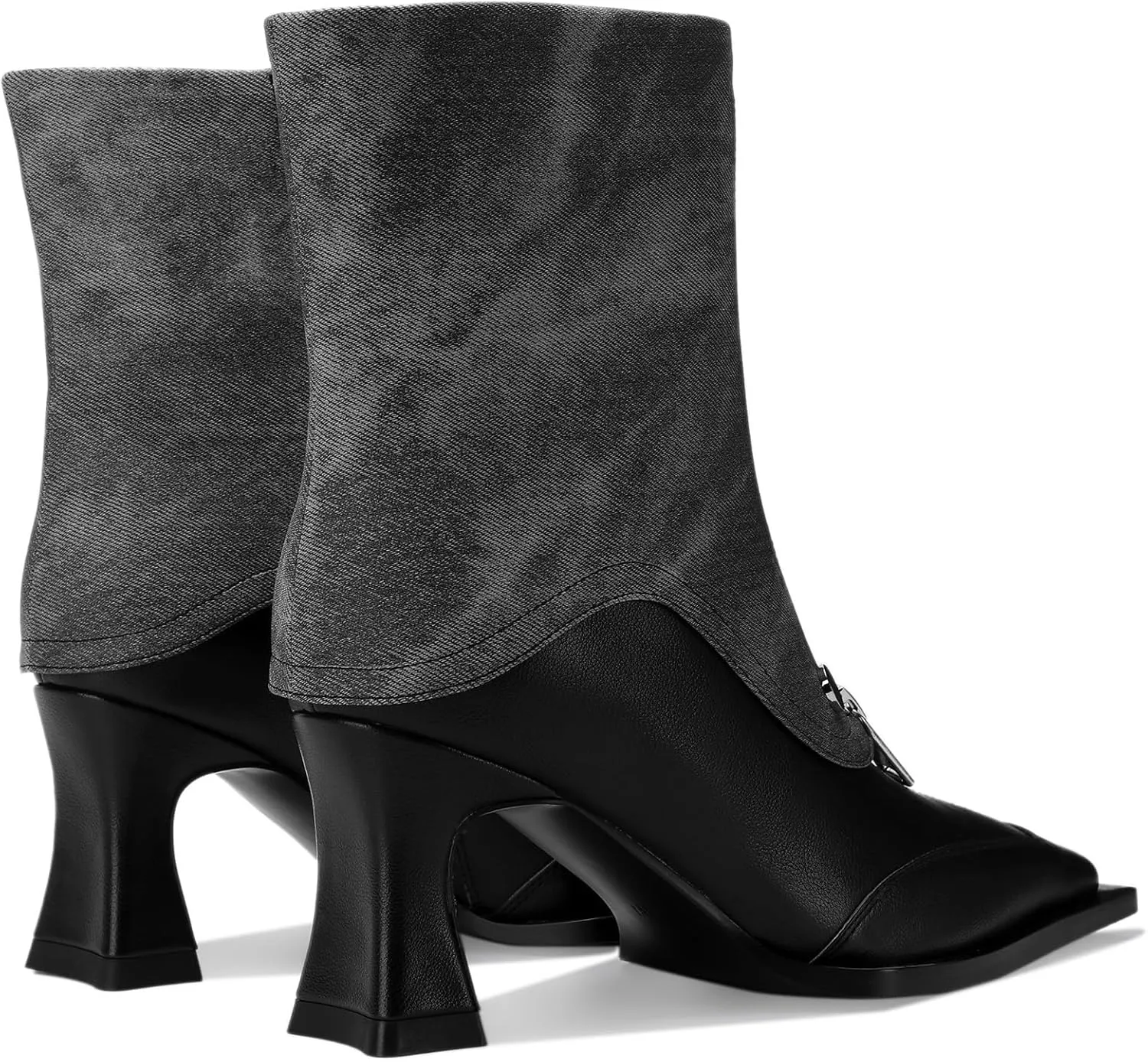 Mid Calf Boots for Women Square Toe Winter Chunky Block Extra Wide Calf Botas Para Mujer Dressy Warm Lined Ladies Fashion 3 Inch High Heels
