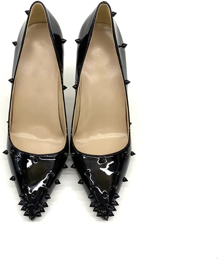 Minishion Women Sexy Heels Pumps Studded Rivet Party Wedding Shoes
